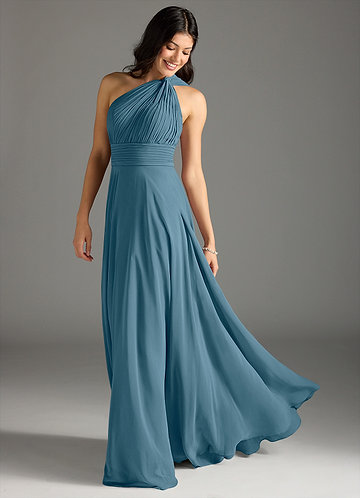 Azazie Charlize Bridesmaid Dresses Bermuda A-Line One Shoulder Chiffon Dress image1 0