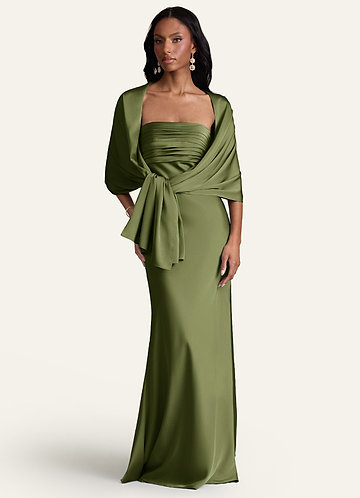 front Azazie Matchande Färg Aleena Stretch Satin Sjal