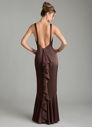 Tamera Bridesmaid Dresses Ganache Mermaid Pleated Stretch Satin Dress image1