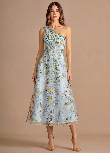 Maribela Sky Blue Midi Dress image1