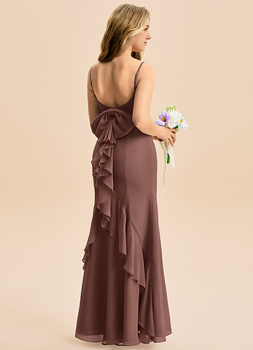 blue dress for baby girl Spaghetti Straps V-Neck Pleated Zip Back Junior Bridesmaid Dress