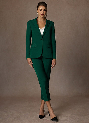 front Kennedy Emerald Structured Stretch Pants Suit