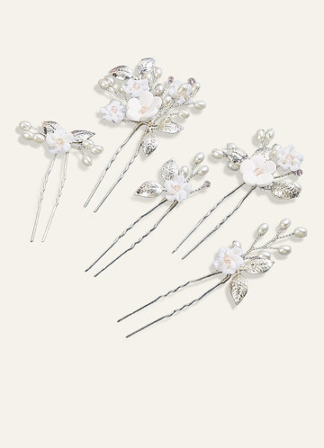 front Winter Flower Pearl Pins