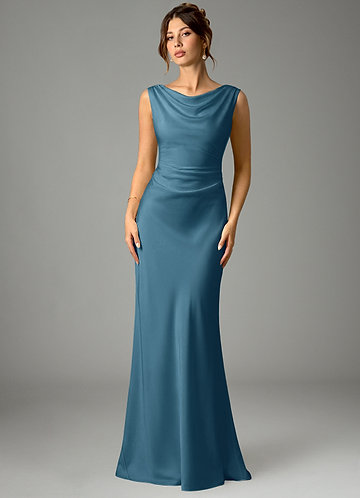 azazie delmar stretch satin dress Azazie Delmar