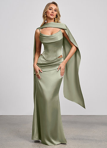 Calista Maxi Klänning Dusty Sage image1