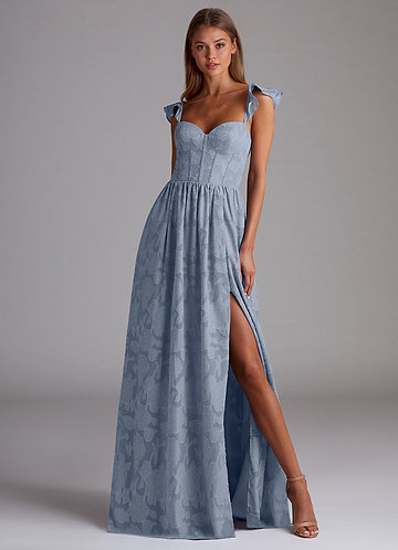 Denisse Powder Blue Corset Maxi Prom Dress image1