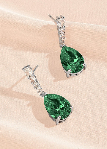 front Vintage Rhinestone Drop Earrings