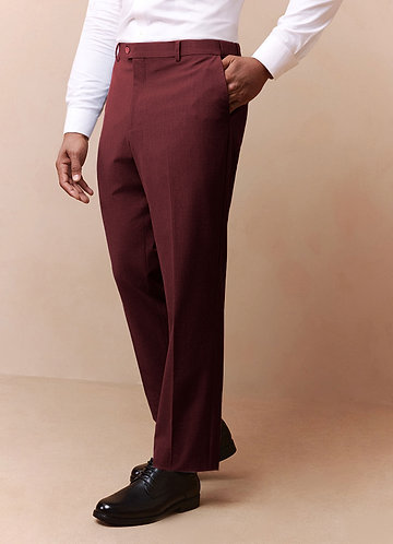 front Savile Burgundy Wool Blend Dress Pants 0