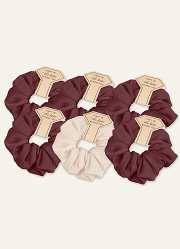 front Conjunto de coleteros elásticos de satén para dama de honor de gran tamaño con colores combinados a juego