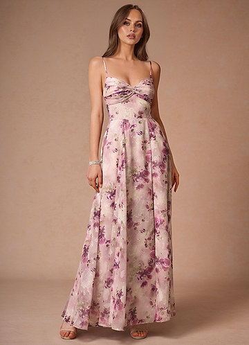 Amorelle Mauve Floral Maxi Dress image1