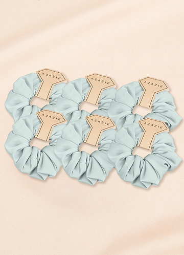 front Six-Piece Bridesmaid Stretch Satin Over Size Scrunchie Set