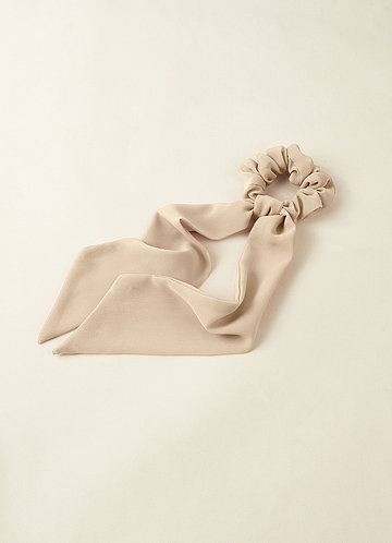 front Matching Color Chiffon Hair Scarf Scrunchie