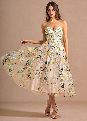 Xylisse Blush Pink Multi Midi Dress image1