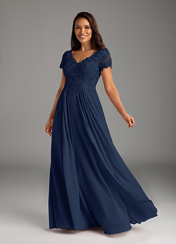 chinese dress ladies Roman Lola Polka Dot Tulle Midi Dress in Navy Blue