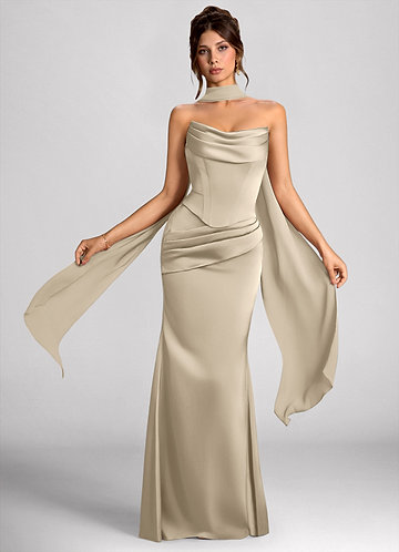 Robe Longue Champagne Calista image1