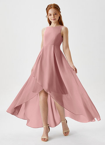 Azazie Lizette Junior Jurk van Chiffon met A-Lijn Geplooid Stoffige Roos image1