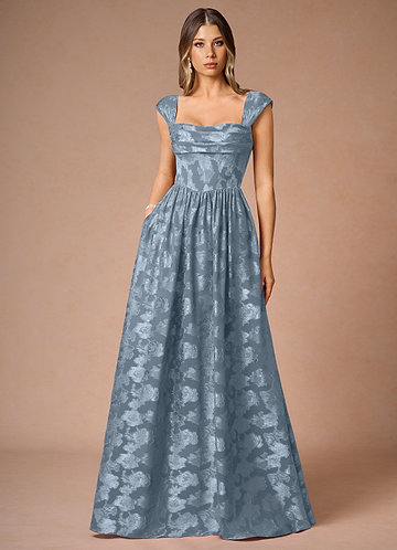 Hazel Dusty Blue Pleated Maxi Dress image1