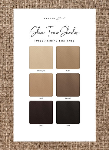 front Azazie Skin Tone Bridal Lining Skin Tone Swatch Booklet