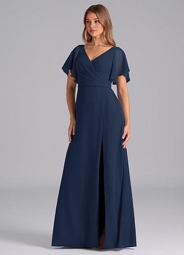 navy blue bridesmaid dresses with orange flowers Boden Women's Annet Linen Blend Midi Dress in Blue
