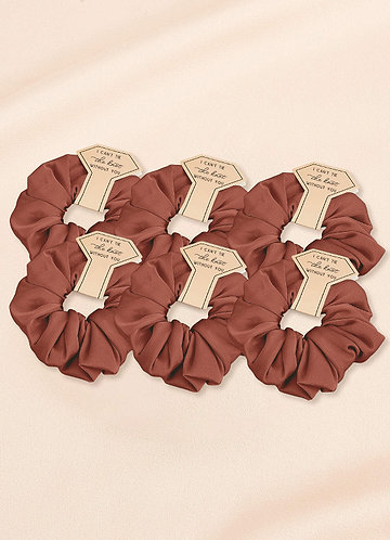 front Six-Piece Bridesmaid Stretch Satin Over Size Scrunchie Set