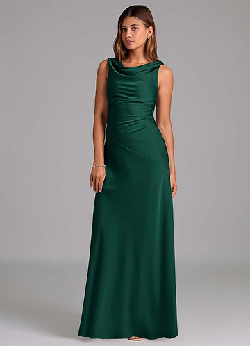 emerald green overall dress Goddiva Off The Shoulder Deep Plunge Velvet Maxi Dress main image 1
