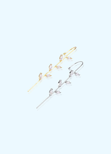 front_Unilateral Cross-Vine Earrings