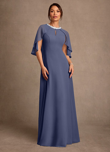 Azazie Winnifred Mother of the Bride Dresses Vestido Tormentoso de Chiffon de Linha A com Frisado image1