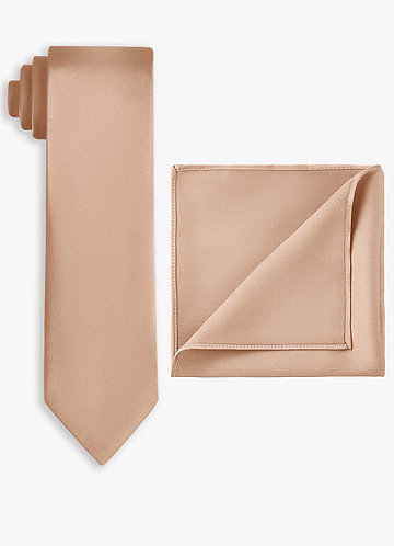 front Stretch Satin Wide Tie and Pocket Square Set