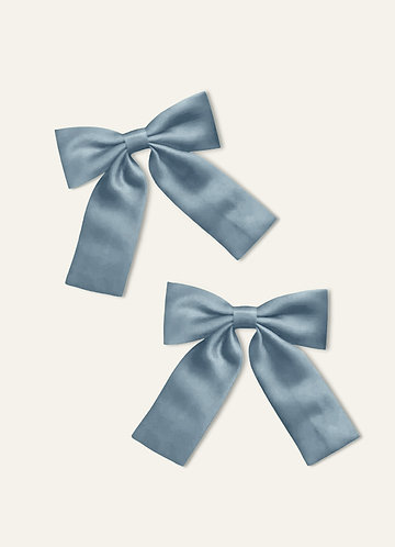 front Girls Matte Stain Bow Hair Clip Set(Pack of 2)