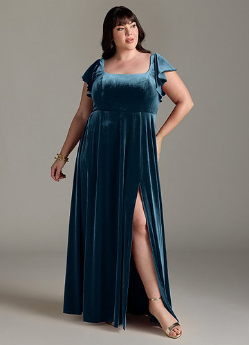 blue topaz dress Blush Prom 12132 Blue Topaz Slim A-Line Dress main image 0