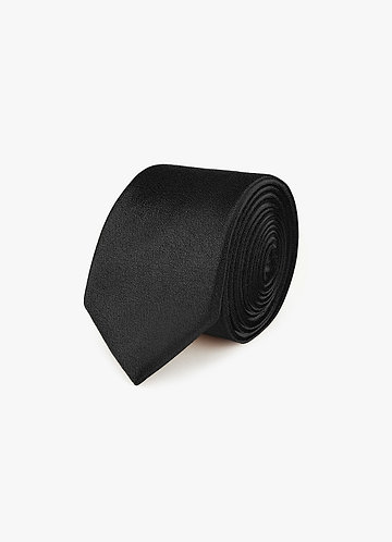 front Metallic Satin Skinny Tie