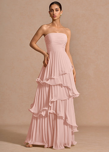 open lace back dress Aconiconi Elegant Peach V-Neck Batwing Sleeve Long Wedding Guest Dress –  GOOD GIRL REBEL main image 0