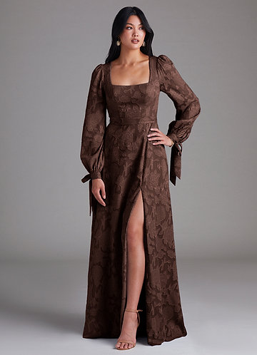 long brown dress women Simple Prom Dresses, Brown Formal Evening Dresses – toptby Category_ wholesale girls this maxi gown contours Lace Little Black Dress Color:Beach Ombra Print