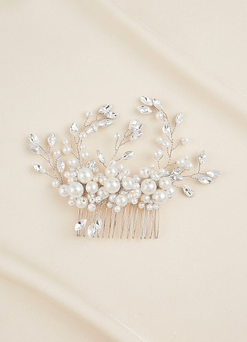 front Bridal Pearl Hair Comb