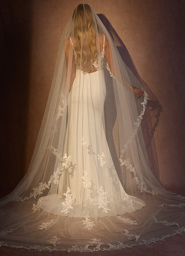 front Lace and Diamond Cathedral Veil