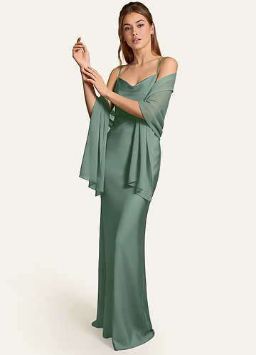 front Azazie Matching Color Aleena Chiffon Shawl