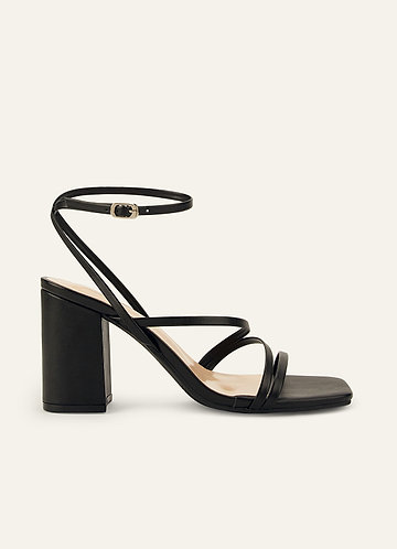 front Ankle Strap Block Heel Sandals