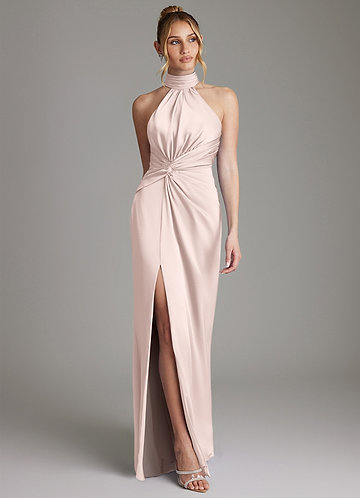 azazie light pink dress Azazie Blushing Pink Bridesmaid Dress
