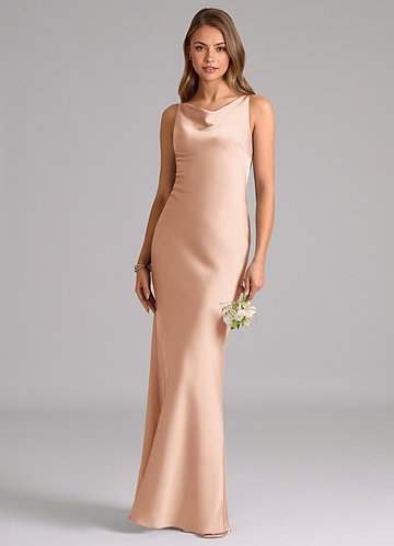 rose gold bridesmaid dress australia Rose Gold Bridesmaid Dress Matte Satin Size XL