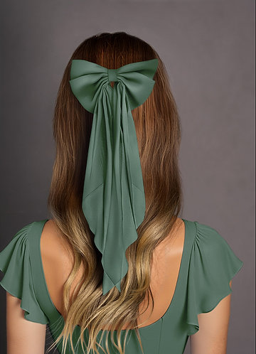 front Pinza para el pelo con lazo desgastado de gasa de color a juego
