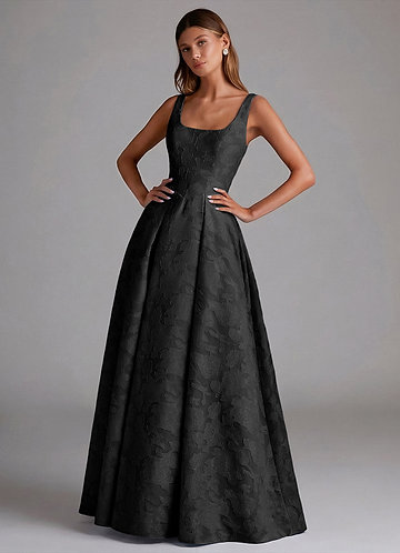 azazie black dresses Spanx: AirEssentials Side Stripe Midi Dress in Very Black M main image 0