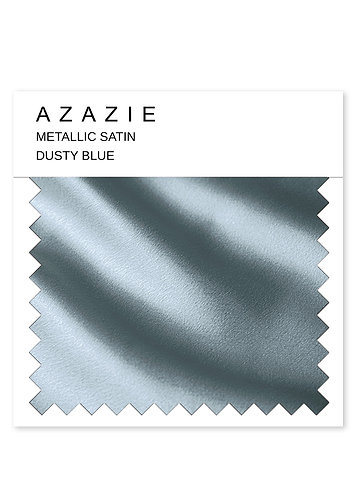front Azazie Dusty Blue Metallic Satin Swatch