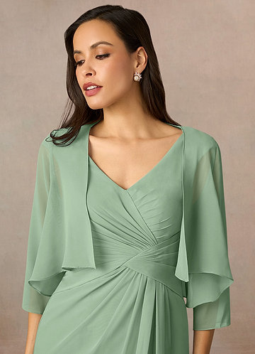 front Azazie Coprispalle In Chiffon Fisher In Colore Abbinato