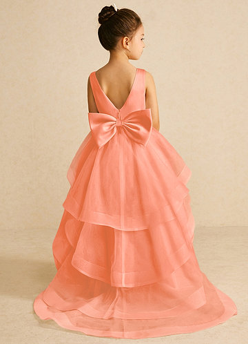 Azazie Pumpkin Flower Girl Dresses Sunset A-Line Convertible Tulle Dress image1