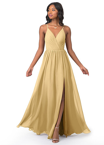 long gold bridesmaid dress Big sale ...