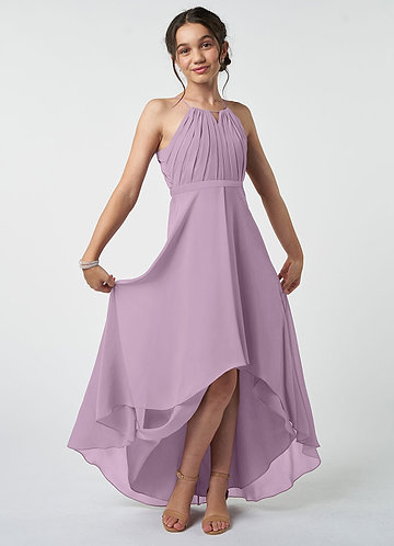 Azazie Oaklynn Junior Wisteria A-Line Pleated Chiffon Dress image1
