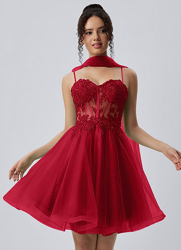 red homecoming dresses Cute Sweetheart Neck Short Prom Dresses, Red Shiny Party Nothing says sexy than this short strapless dress Simple red satin short prom
