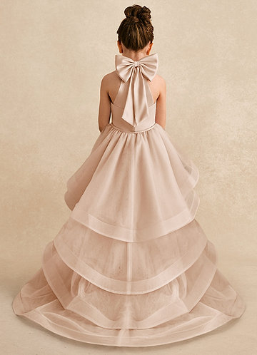 Azazie Bev Flower Girl Dresses English Rose A-Line Convertible Tulle Dress image1