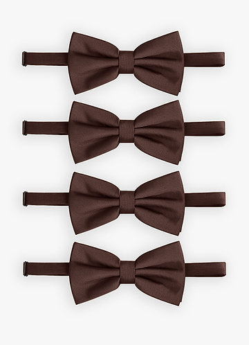 front Adjustable Stretch Satin Bow Tie – 4-Piece Set