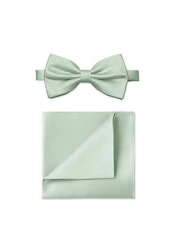 front Set da uomo con papillon e fazzoletto da taschino in raso opaco
